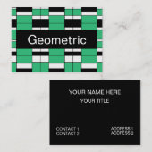 Geometrisches Muster des schwarzen grünen Mittelze Visitenkarte (Vorne/Hinten)