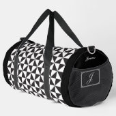 Geometrisches Muster des weißen Schwarzen Monogram Duffle Bag (Rechte Ecke)
