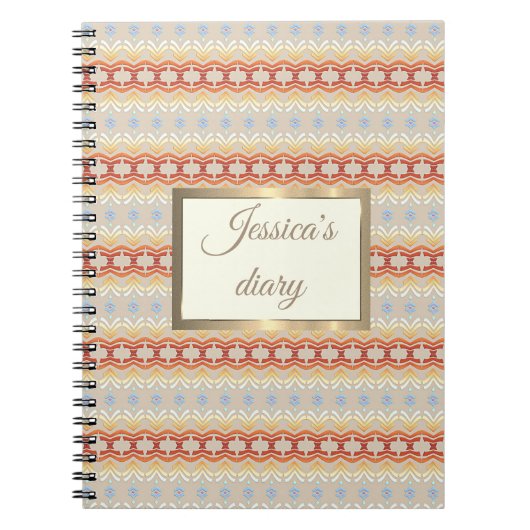 Geometrisches Muster ethnischer boho Art. goldener Notizblock (Vorderseite)