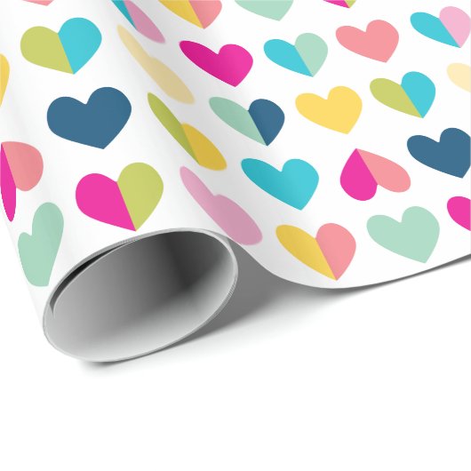 Geometrisches Muster, farbenfroh, moderner Regenbo Geschenkpapier (Rolleneckpunkt)