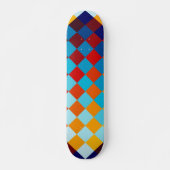 Geometrisches Muster farbiger Quadrate Skateboard (Vorne)