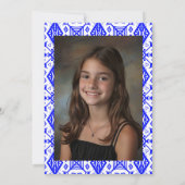 Geometrisches Muster Foto Bat Bar Mitzvah Einladung (Rückseite)