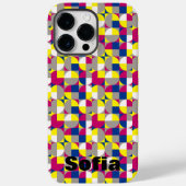 Geometrisches Muster Fuchsiengelb Case-Mate iPhone Hülle (Rückseite)