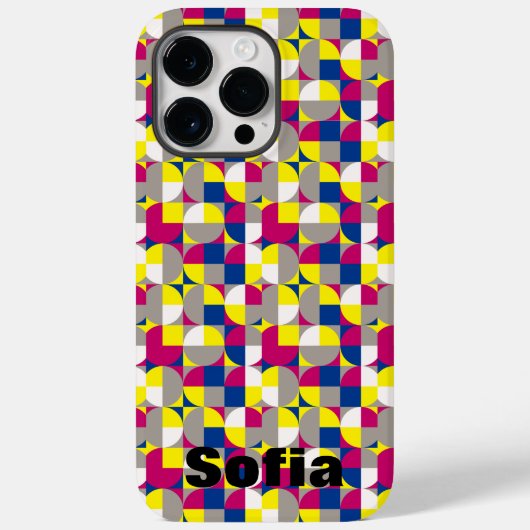 Geometrisches Muster Fuchsiengelb Case-Mate iPhone Hülle (Rückseite)