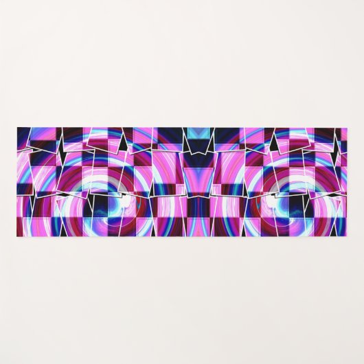 Geometrisches Muster für abstrakte Lila rosa Quadr Yogamatte (Vorderseite (Horizontal))