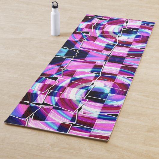 Geometrisches Muster für abstrakte Lila rosa Quadr Yogamatte (Beispiel)