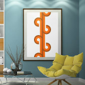 Geometrisches Muster für Abstrakte Wellenstreifen Poster