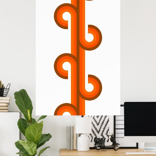 Geometrisches Muster für Abstrakte Wellenstreifen Poster (Heimbüro)