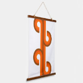 Geometrisches Muster für Abstrakte Wellenstreifen  Wandteppich Mit Holzrahmen (Gewinkelt)