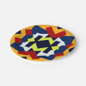 Geometrisches Muster für afrikanische Stile Pappteller (Schrägansicht)