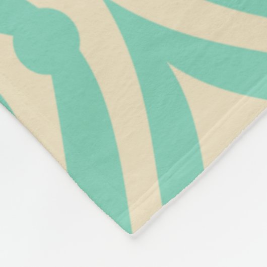 Geometrisches Muster für aquamarin-grün und Creme- Fleecedecke (Ecke)