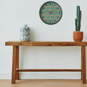 Geometrisches Muster für Aquamarine Kupferfarben i Uhr