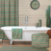 Geometrisches Muster für Aquamarine Kupferfarben i Uhr