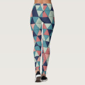 Geometrisches Muster für Blau und Rosa Leggings (Rückseite)