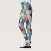 Geometrisches Muster für Blau und Rosa Leggings (Links)