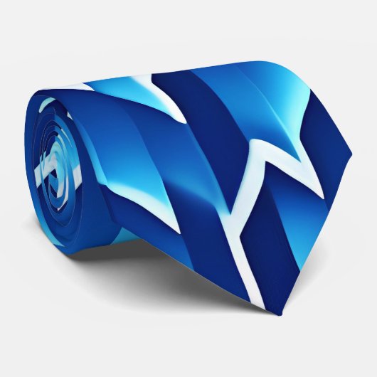 Geometrisches Muster für blaue Pfeile und Linien Krawatte (Gerollt)