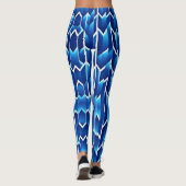 Geometrisches Muster für blaue Pfeile und Linien Leggings (Rückseite)