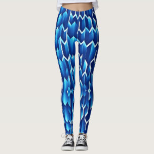 Geometrisches Muster für blaue Pfeile und Linien Leggings