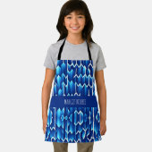 Geometrisches Muster für blaue Pfeile und Linien Schürze (Insitu)