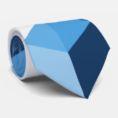 Geometrisches Muster für blaue Töne Krawatte (Gerollt)