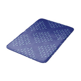 Geometrisches Muster für blaues Dreieck Badematte