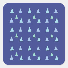 Geometrisches Muster für blaues Dreieck Quadratischer Aufkleber