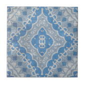 Geometrisches Muster für blaues Vintages Zement Fliese (Vorderseite)