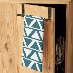 Geometrisches Muster für blaues weißes Dreieck Geschirrtuch
