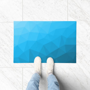 Geometrisches Muster für blaues Zyan Fußmatte