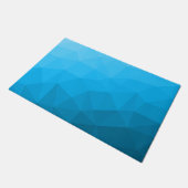 Geometrisches Muster für blaues Zyan Fußmatte (Schrägansicht)