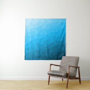 Geometrisches Muster für blaues Zyan Wandteppich