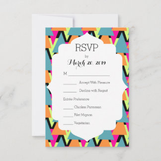 Geometrisches Muster für das Hochzeitstil des RSVP