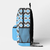 Geometrisches Muster für das moderne Blaugraue Her Bedruckter Rucksack (Rechts)