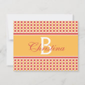 Geometrisches Muster für den Anfangsnamen eines Mo Mitteilungskarte (Vorderseite)