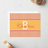 Geometrisches Muster für den Anfangsnamen eines Mo Mitteilungskarte (Vorderseite/Rückseite Beispiel)