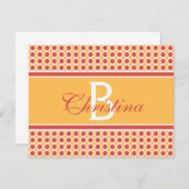 Geometrisches Muster für den Anfangsnamen eines Mo Mitteilungskarte (Vorne/Hinten)