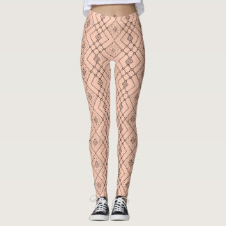 Geometrisches Muster für den Pfirsichsausblick Leggings