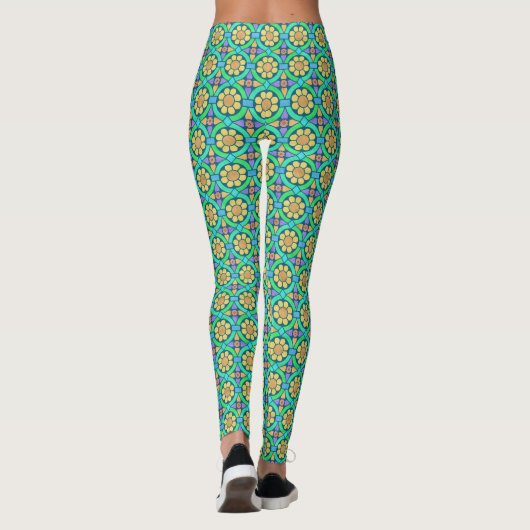 Geometrisches Muster für die Blume der Blumen, Nie Leggings (Rückseite)