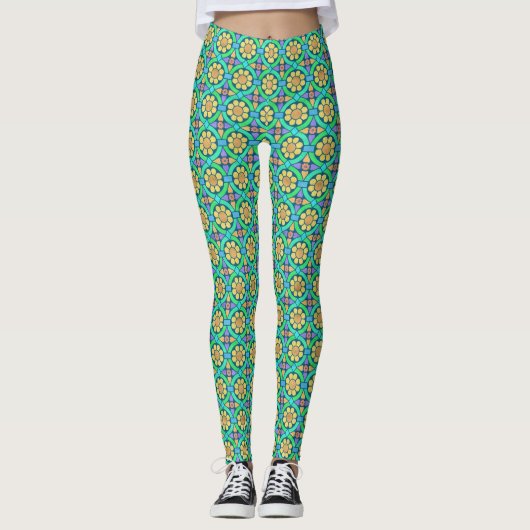 Geometrisches Muster für die Blume der Blumen, Nie Leggings (Vorderseite)