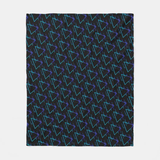 Geometrisches Muster für die Retro-Neon-Achse 3 Fleecedecke (Vorderseite)