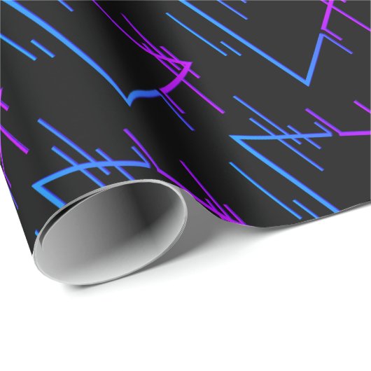 Geometrisches Muster für die Retro-Neon-Achse 3 Geschenkpapier (Rolleneckpunkt)