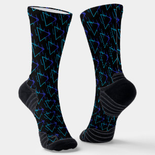 Geometrisches Muster für die Retro-Neon-Achse 3 Socken