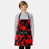 Geometrisches Muster für die rote Tarnung Schürze (Getragen)