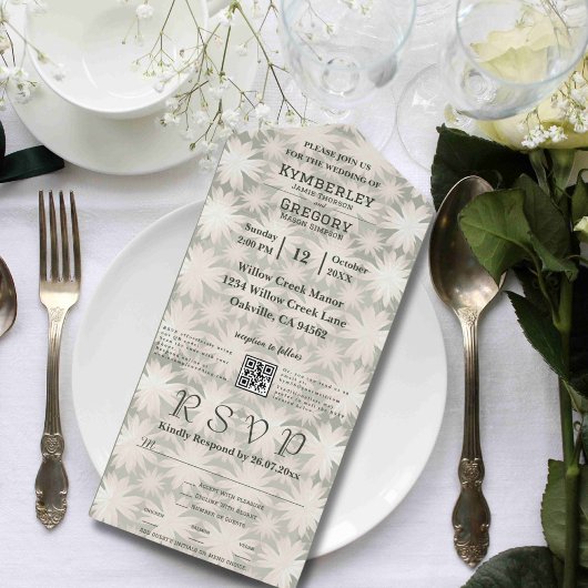 Geometrisches Muster für Flora-Probe E-Mail-QR-Cod All In One Einladung