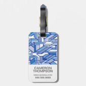 Geometrisches Muster für Foto und Monogramm 2 Gepäckanhänger (Rückseite vertikal)