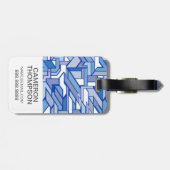 Geometrisches Muster für Foto und Monogramm 2 Gepäckanhänger (Rückseite horizontal)