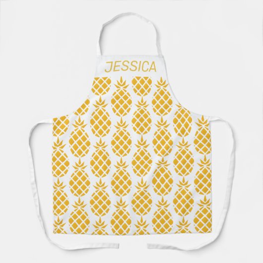 Geometrisches Muster für gelbe Ananas Personalisie Schürze (Vorderseite)