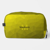 geometrisches Muster für gelbes Gefälle Monogramm Waschbeutel (Vorderseite)