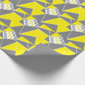 Geometrisches Muster für gelbgraue Zickzack Streif Geschenkpapier (Ecke)