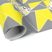 Geometrisches Muster für gelbgraue Zickzack Streif Geschenkpapier (Rolleneckpunkt)